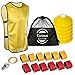 Flag Football Set & Referee Kit 12 Player 3 Flags per Belt 36 Heavy Duty Flags 6 Large Cones & 2 Carry Cases Equipment For Kids Youth Adult
