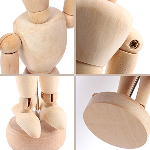 COGEEK Removable Wooden Human Mannequin Sketch Art Model Car Ornament (8.072.17 inches) - Thumbnail 7