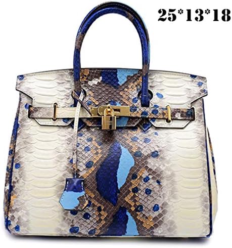 Leather Snake Bags For Women Casual Shoulder Messenger Tote Bag Handbag With Platinum Lock Key