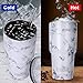 Aibrisk 30 oz Tumbler, Stainless Steel Vacuum Insulated Travel Mug Set with Slid Lid,2 Straws & Brush,Coffee Cup For Ice Drink & Hot Beverage (Marbling)