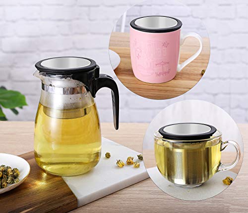 Fine mesh strainer tea infuser bucket for loose leaf tea, large tea filter for loose tea - black - Thumbnail 2