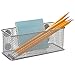 MyGift Silver Wire Mesh Metal Magnetic Hanging Storage Basket, Locker Organizer Bin with Magnet, Rectangular Office Supplies Holder, Pencil, Pen, Marker Holder, Set of 3