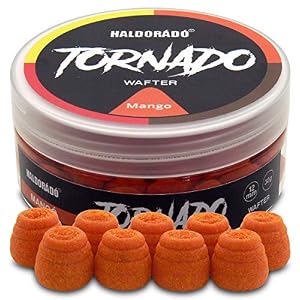 Haldorado Tornado – Appât Pour La Pêche à La Carpe – Forme Spéciale – 100 % Biodégradable – 12 Mm De Large Et 11 Mm De Long – Mangue + Orange