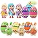 Billon Speed Easter Eggs Filled with Plush Rabbit 6pcs Surprise Eggs,Colorful Plastic Eggs Hunt for Children Reward Girls
