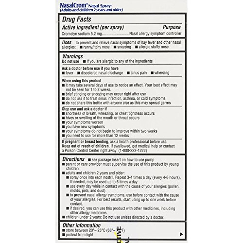 NASALCROM NASAL SPRAY ALLERGY SYMPTOM CONTROLLER | 200 SPRAYS | .88 FL OZ