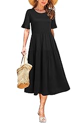 STYLEWORD Womens Summer Dresses Midi Casual Short