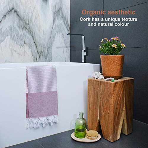 Wild Pact 7.5” Cork Flower Pot with Drainage (Coarse Grain) Eco