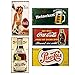 Easy Painter 5PCS Vintage Beer Signs Beer Metal Tin Plate Signs Cola Poster Vintage Cafe Garage Retro Kitchen Office Pub Bar (11.8x6inchx5pcs)