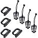DGQ Kit of 16 Attachments for Molle Bag Tactical Backpack Vest Belt,D-Ring Grimlock Locking, Web Dominator Elastic Strings & Buckle,4