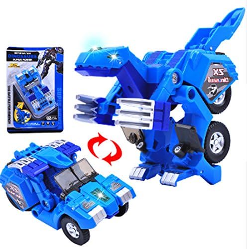 Polade Puzzle Deformation Dinosaur Vehicle Boy Deformation Racing Car Toy Blue