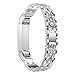 Metal Bling Bands Compatible Fitbit Alta Watch,Stainless Steel Band with Rhinestone Adjustable Jewelry Strap Bracelet for Fitbit Alta/Alta HR (Silver White Diamond)