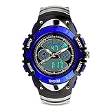 Kids Analog Watch Digital Dual Time Watch Sport Casual Quartz Military Time Wrist Watch Cool LED Stopwatch Alarm Watch Fashion Dress Athletic Cheap Watch Boys Girls Child 50M Waterproof -Blue