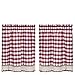 GoodGram Buffalo Check Plaid Gingham Custom Fit Farmhouse Café Styled Window Tier Curtain Treatments - Assorted Colors & Sizes (Burgundy, 36 in. Length)