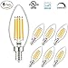 Goodia Led Candelabra Bulb, 4W 2700K E12 Base LED Filament Chandelier Light Bulbs 40W Equivalent, for Home,Kitchen,Dining Room,Bedroom,Living Room,Warm White, 6-Pack