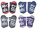 YOUNGFIT 4 Pairs Unisex Novelty Socks Funny Saying Dobby is Free Knitted Words Crew Socks for Womens Mens (A-pack)