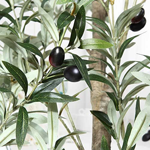 MOSADE Artificial Olive Tree 6 Feet Fake Olive Plant and Handmade