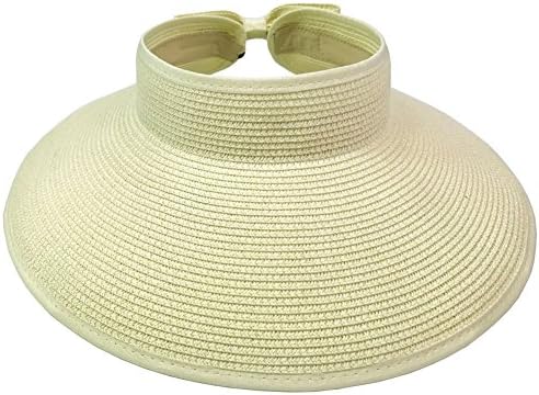 Hats of USA Visor Roll Up Visor Straw Summer Hat Sun Hat Women Fashion Headwear (Sand)