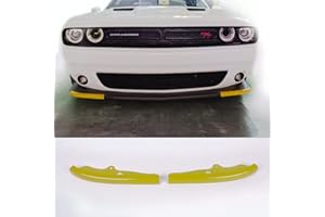 Voodonala Front Bumper Lip Splitter Protector Cover Replacement Part for 2015-2023 Dodge Challenger Scat Pack R/T GT SRT Plus,Not for Widebody(Yellow,2pcs/Set)