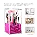 Clear Cosmetic Brush Organizer,Acrylic Brush Holder with Lid,Dust-proof Makeup Brush Holder with Free Rosy Pearls for Vanity Counter-top - NEWCREA