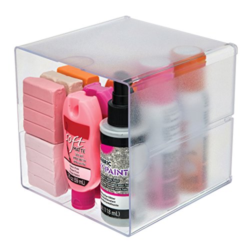 Deflecto Stackable Open Cube Organizer, Desk and Craft Organizer, Clear, 6" W x 6" H x 6" D (350401CR)