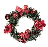 Clever Creations Artificial Christmas Wreath with Pine Cones and Red Ornaments 10" Diamater Perfect Size Christmas Decoration for Your Front Door