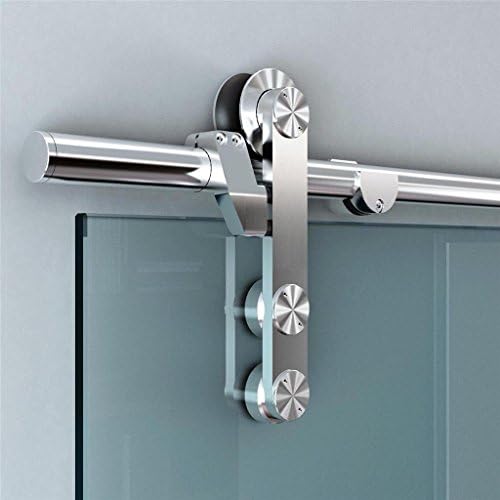 EaseLife 6.6 FT Heavy Duty Stainless Steel Sliding Glass Door Hardware Track Kit,Modern,Slide Smoothly Quietly,Easy Install,Fit 36"~40" Wide Door (6.6FT Track Single Door Kit)