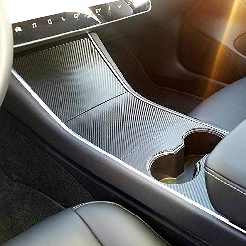 Tesla Model 3 Console Wrap Sticker Armrest Box Center Control Panel Carbon Fiber Vinyl Decoration Cover(3 Pieces of Set) …