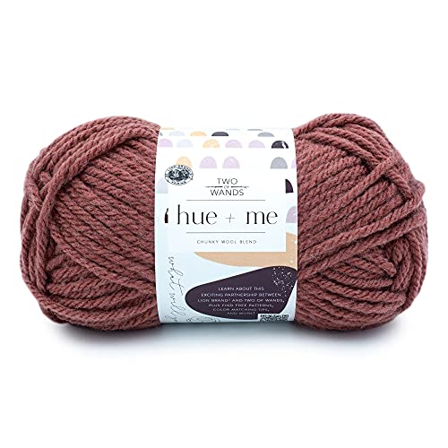 Lion Brand Yarn Hue+Me, Soft, Bulky Wool Blend Yarn for Knitting, Crochet, and Crafts, Love Song, 1 Pack