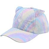 D.O.T Kids Cat Ear Baseball Cap Girls Cute Kitty Adjustable Snapback Trucker Hat for Summer Sport Travel Hiking 2-15Y