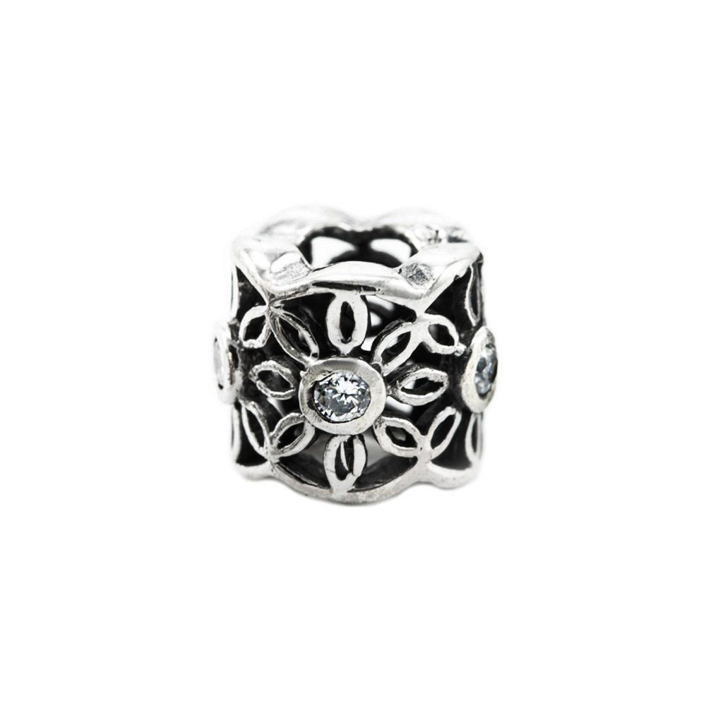 NKlaus Beard Bead Floris Flower with Zirconia 925 sterling silver 6989