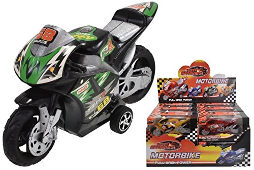 Pull Back Motorbike Toy Motorcycle Street Machine Friction Power Kids Gift New