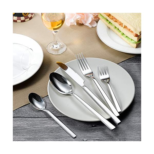 WUJO-Cutlery-Set-Stainless-Steel-Dinner-Set-60-Piece-DinnerwareTablewareSilverware-Set-Service-for-12-Person-Include-KnifeForkDessert-ForkSpoonTeaspoon-Mirror-Polished-Dishwasher-Safe WUJO Cutlery Set, Stainless Steel Dinner Set, 60 Piece Dinnerware/Tableware/Silverware Set Service for 12 Person…