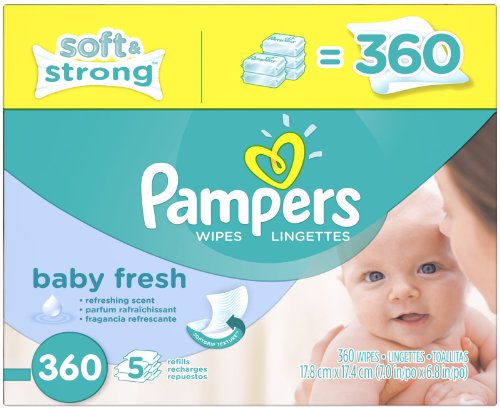 Pampers Wipes Soft Care 5 Packs 360 Count