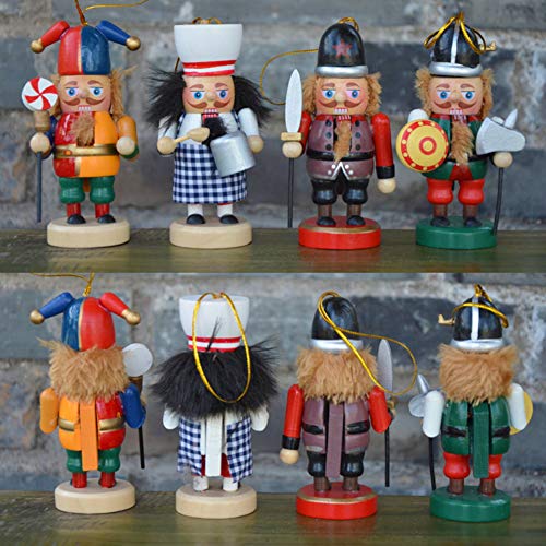 Christmas Nutcracker Ornaments Set, 6PCS Collectible Wooden Christmas Nutcrackers for Christmas Decor, 4 Inch Tall