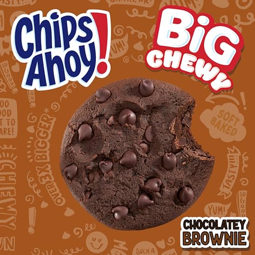 CHIPS AHOY! BIG CHEWY CHOCOLATE CHIP COOKIES, CHOCOLATEY BROWNIE, 14 SNACK PACKS (1 COOKIE PER PACK)