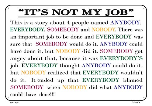 It's NOT My Job Sign - Novelty Laughing Funny Office Home Shop Décor Wall Plaque Decoration Sign, 7"x10” Sturdy Commercial Grade Plastic(not PVC), Excellent Gift