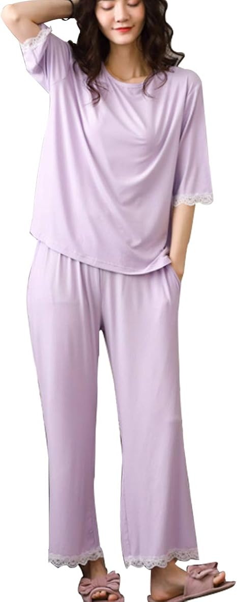 Amazon レディース パジャマ ルームウェア 長袖 半袖 上下セット 春 夏 秋 冬 ファッション 気質拔群 上品さと可愛 肌に優しい 部屋着 パジャマ ルームウェアセット 通販