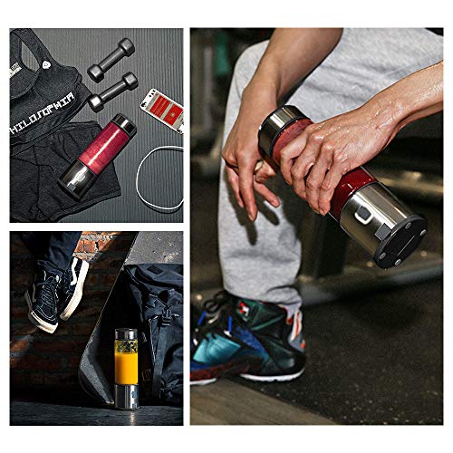 Portable Blender Glass, TTLIFE Small Smoothie Blender Single Serve, Personal Blender USB Rechargeable, Mixer Juicer Cup Portable Travel Blender Cordless with 5200mAh Rechargeable Battery for Shakes and Smoothies, Baby Food, Protein Shake -Black