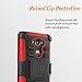 Droid Turbo Case, Circlemalls™ Dual Layers [Combo Holster] and Built-in Kickstand Bundled with Dual Layers Protection Hybrid Shockproof Phone Case and Stylus Pen for Motorola Droid Turbo XT1254-Red