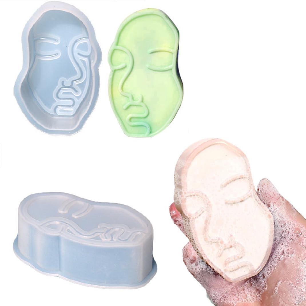 DIYBravo 2 PCS Face Silicone Moulds for Resin, Human Face Candle Moulds, Deep Unique Soap Making Moulds, Epoxy Resin Casting Ornament Art Moulds For DIY Making Fun Gift