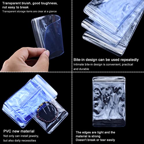 PVC Clear Jewelry Anti Oxidation Zipper Bag 100 PCS Anti Tarnish