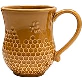 Bee&Honeycomb Design Ceramic Coffee Mug Tea Cup-Brown