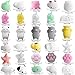 Outee 30 Pcs Mochi Squishies Toys Animal Stress Squishies Mochi Squeeze Mochi Cat Stress Squishies Cat Toy Stress Animals Mochi Squeeze Toy Kawaii