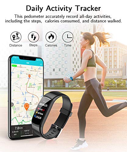 Fitness Tracker Watch, Activity Tracker with Heart Rate Monitor, Smart Watch with IP67 Waterproof, Smart Bracelet with Sleep Blood Pressure Monitor, Pedometer Watch for Android and iOS Smartphone - Thumbnail 2