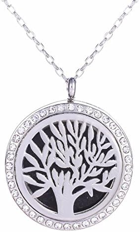 Pendant Necklace Aromatherapy Perfume Diffuser Floating Locket ,Include 24" Chain+5 Felt Pads