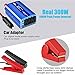 Aickar 300W Car Power Inverter, DC 12V to AC 110V Dual AC Outlets + Dual 2.4A/24W USB Ports with Smart Fan Built-in - Blue