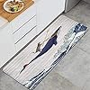 CYXHHKM Kitchen Rug,Cat Riding Whale in Ocean Wave on Vintage Wooden Oriental Kanagawa Japanese ArtThick Non Slip… 51X2sXSO6lL. SS100
