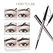 Music Flower Eyebrow pencil with Dual Ends, Eyebrow pen Brow Pencil Dark Brown