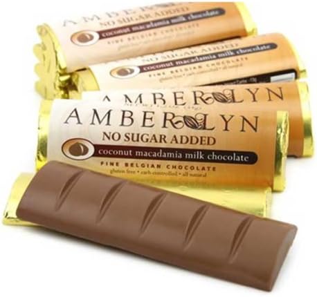 Amber Lyn Sugar Free Milk Chocolate Coconut Macadamia Candy Bar 15/pk