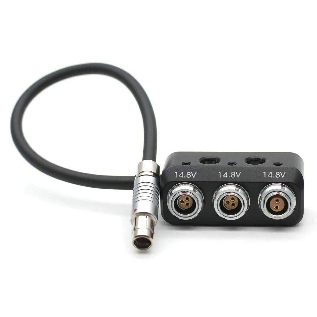 SZRMCC 1 to 3 Camera Power Splitter RS Fischer 3 Pin Male to 2X Fischer RS 3Pin and 1x 0B 2Pin Female